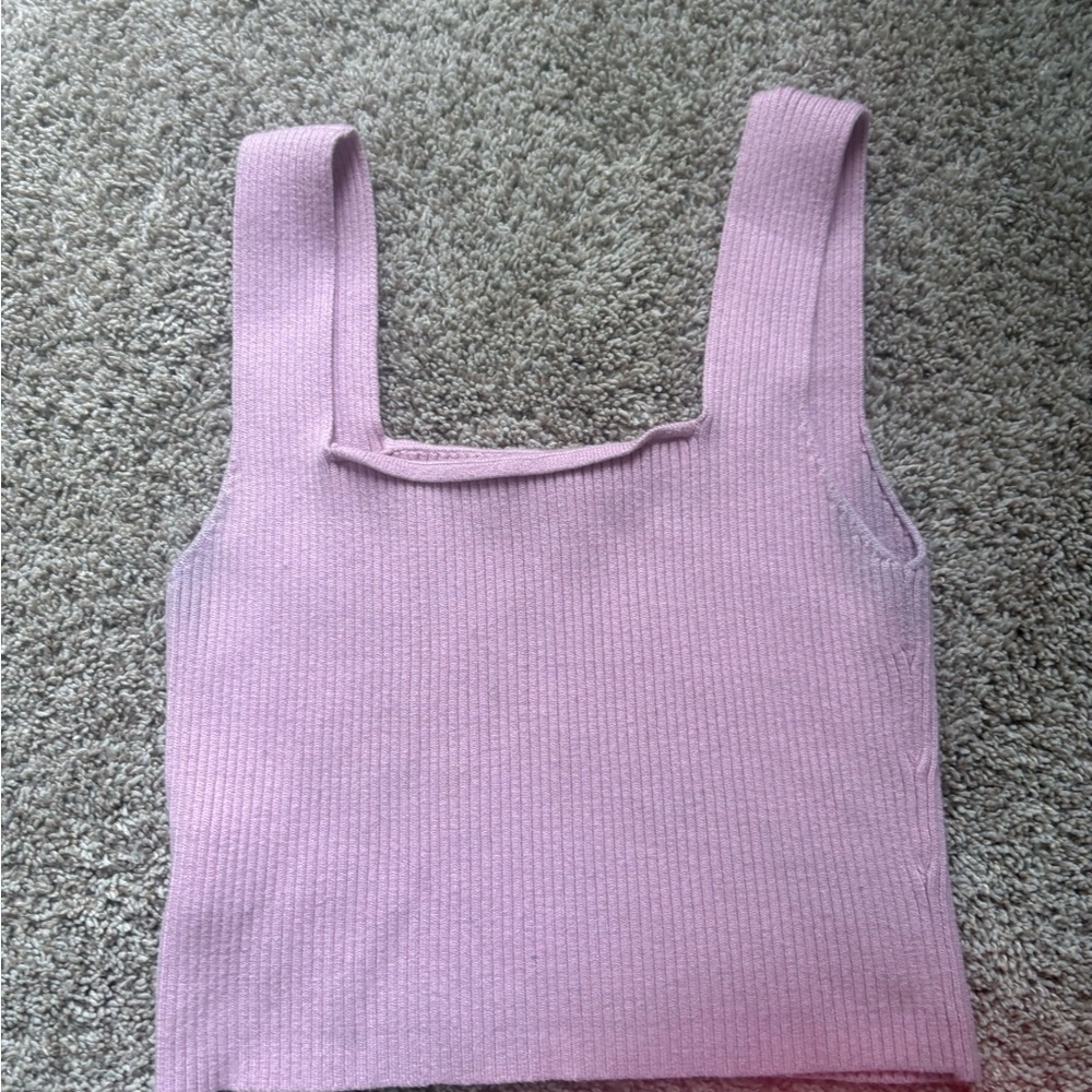 SHEIN Lilac Ribbed Tank Top